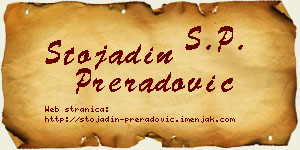 Stojadin Preradović vizit kartica